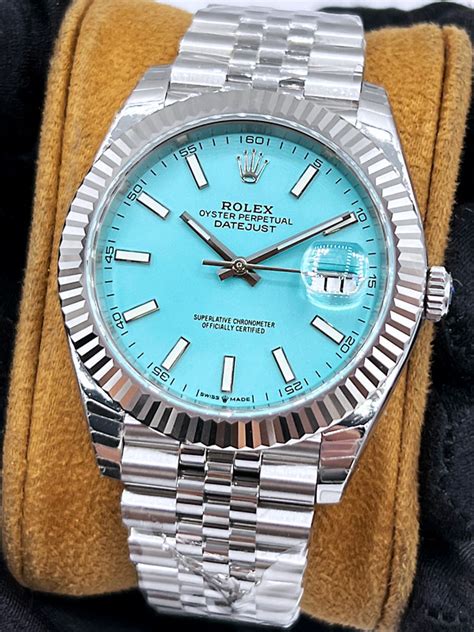 rolex datejust tiffany 41|rolex tiffany blue 36mm price.